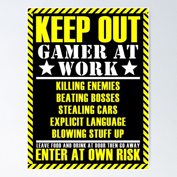 Poster Gamer At Work Gaming Caution Gameration con Ofertas en