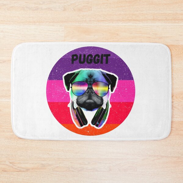 Item preview, Funny Groovy Pug Dog with Headphones Glasses Puggit designed and sold by FazCreations.