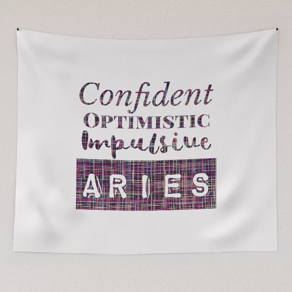 Item preview, Aries Zodiac Sign Black Grid Pattern  designed and sold by AMSonArt.