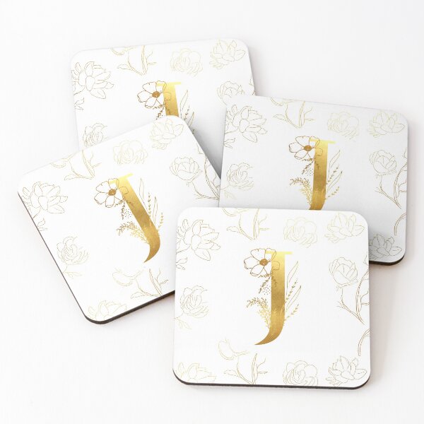 Item preview, Gold floral J Initial designed and sold by Parydish.