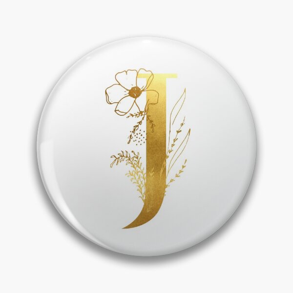 Artikelvorschau, Goldblumen J Initial entworfen und verkauft von Parydish.