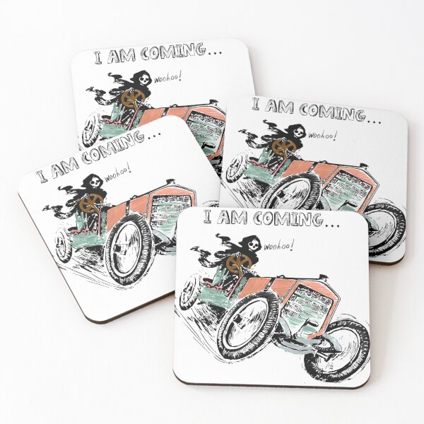 Item preview, Grim Reaper on the car Scary Funny Halloween  designed and sold by creativepod.