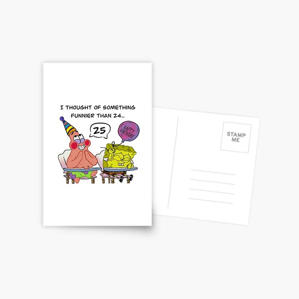 Item preview, Spongebob Sqaurepants 25th Birthday Card designed and sold by Sophie Sprout Design.