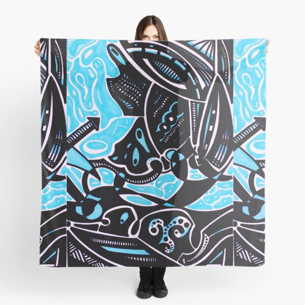 Diseño abstracto azul Pañuelo