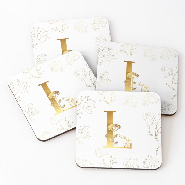 Item preview, Gold floral L Initial designed and sold by Parydish.
