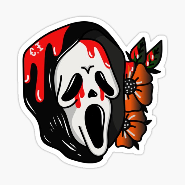 Bloody Face Stickers Redbubble - bloody gloves roblox