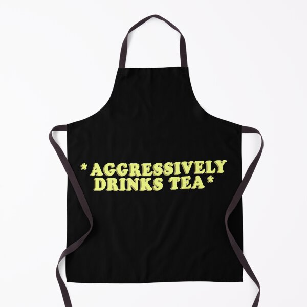 Item preview, AGGRESSIVELY DRINKS TEA Retro Quote Funny Meme Yellow designed and sold by a-little-ink.