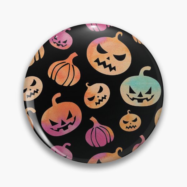 Aperçu de l'œuvre Citrouilles d'Halloween, citrouilles effrayantes, citrouilles aquarelles, motif régulier créée et vendue par Max-Wear.