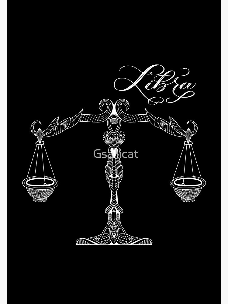 Libra Scales Zodiac Sign Birthday Dark Poster