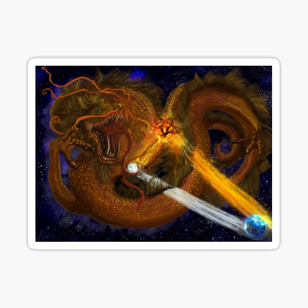 golden dragon of light Sticker