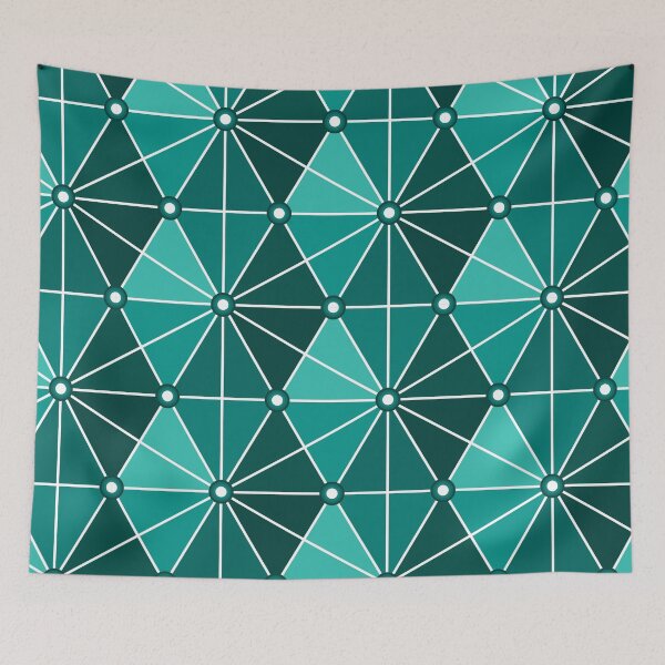 Item preview, Triangular Constellations Geometric Pattern – Teal designed and sold by RoguePatterns.