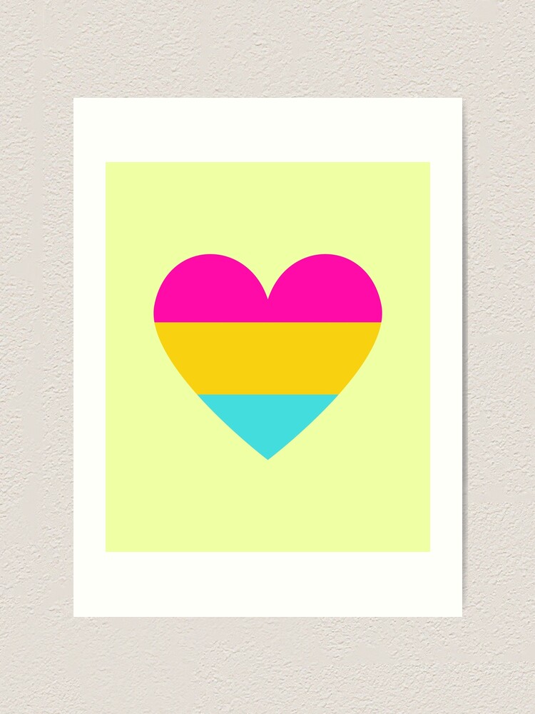 Heart Shaped Pansexual Flag Colors Pride Month Art Print By Throuplescorner Redbubble 