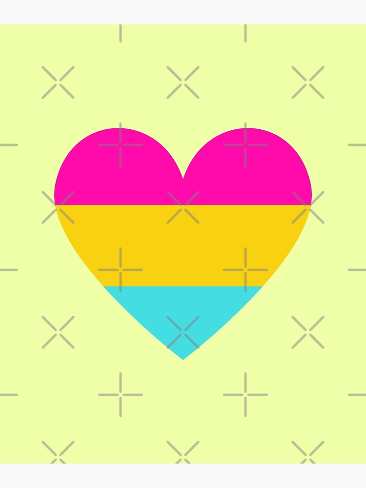Heart Shaped Pansexual Flag Colors Pride Month Art Print By Throuplescorner Redbubble