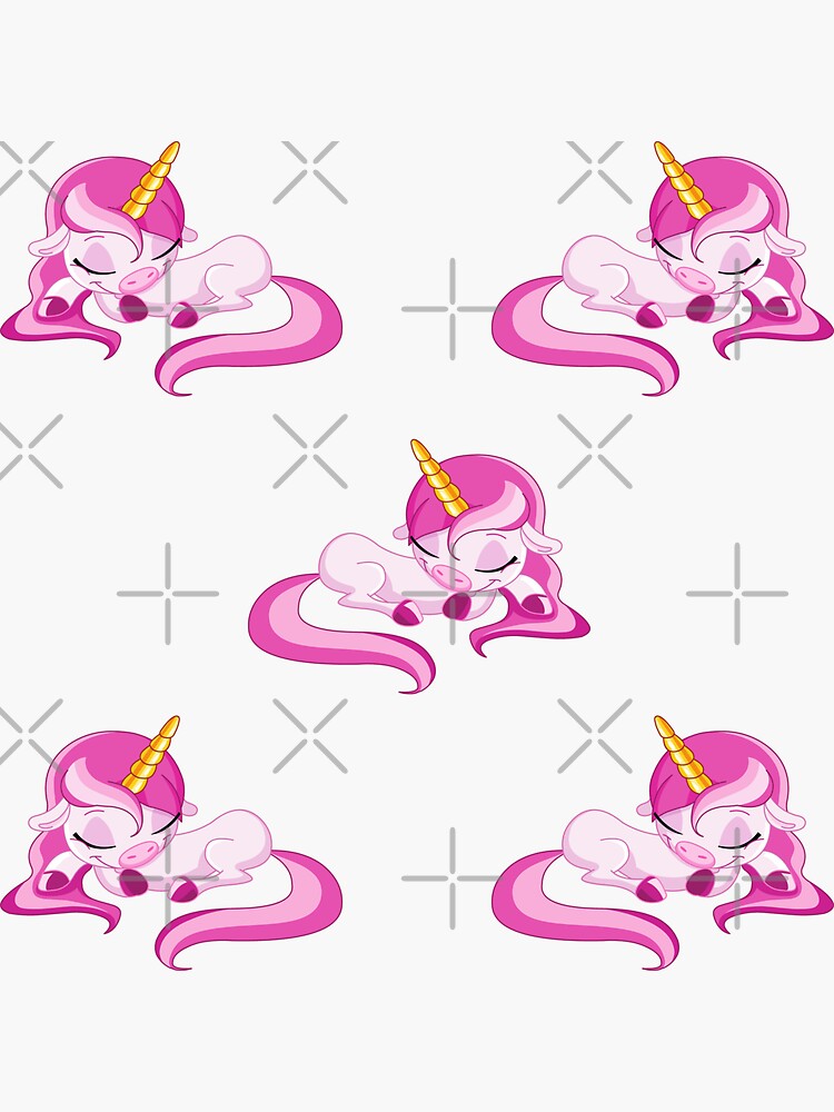 "Cute Unicorn with Rainbow Pink Aesthetic Cool Pack" Sticker by