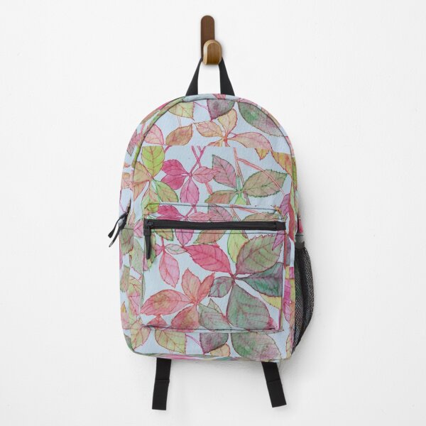 Item preview, Pink red green yellow autumn leaves watercolour painting pattern designed and sold by esvb.
