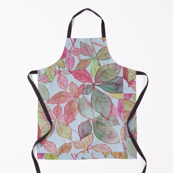 Item preview, Pink red green yellow autumn leaves watercolour painting pattern  designed and sold by esvb.