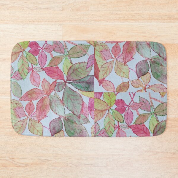 Item preview, Pink red green yellow autumn leaves watercolour painting pattern  designed and sold by esvb.