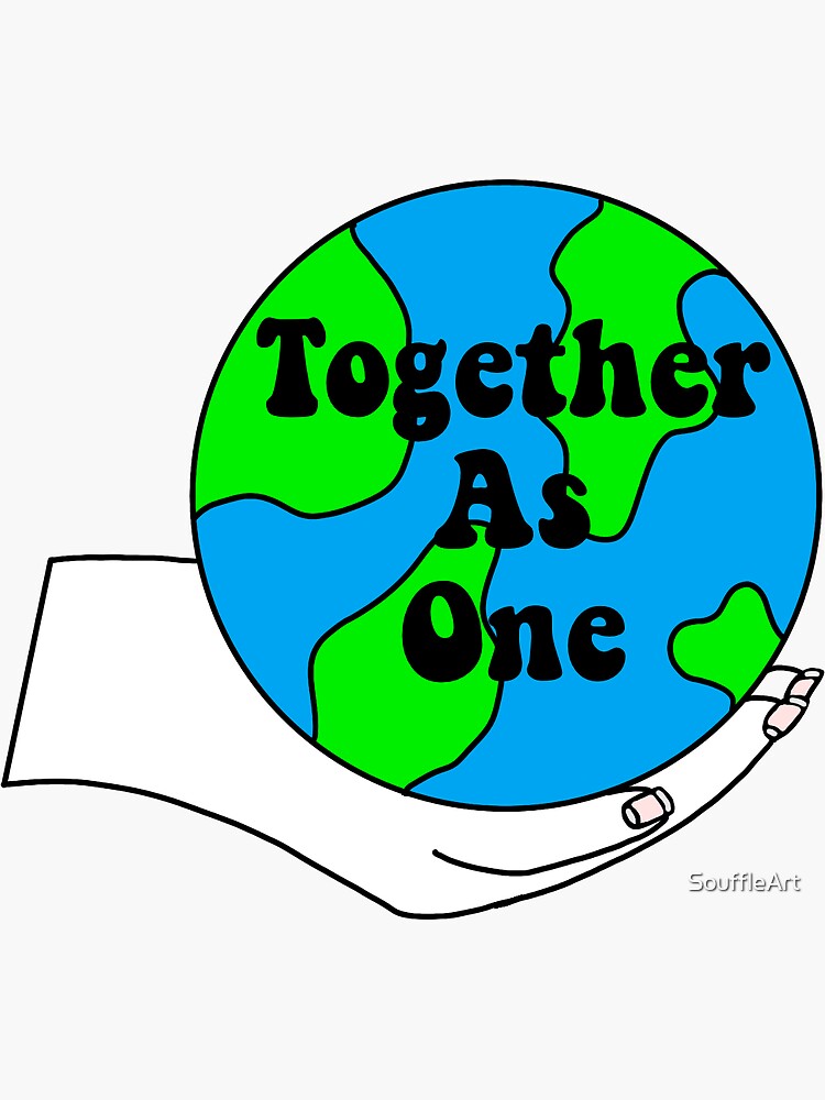 Together As One Sticker Sticker By Souffleart Redbubble