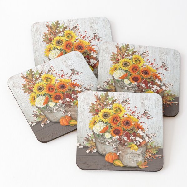 Item preview, Fall Flowers in Buckets designed and sold by Lynnea Washburn.