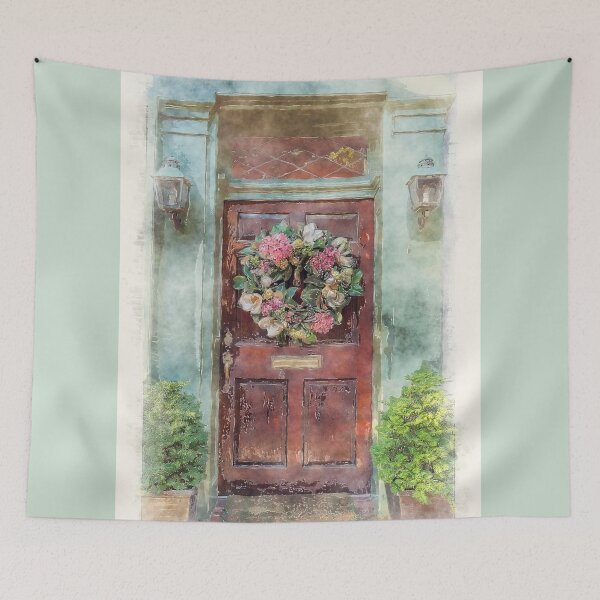 Item preview, Door with Floral Wreath designed and sold by Ollivrosa.