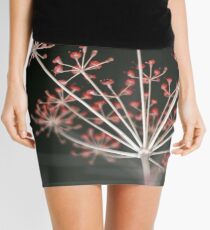 Red Fireworks. Botanical Abstract. Dark Floral Mini Skirt