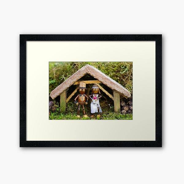 Acorn people wedding Framed Art Print
