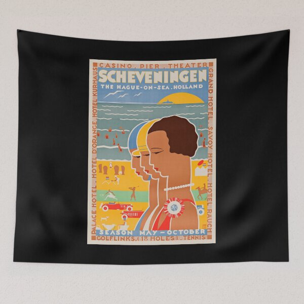 Item preview, Scheveningen retro poster designed and sold by CorasPosters.