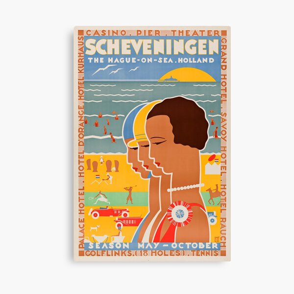Item preview, Scheveningen retro poster designed and sold by CorasPosters.