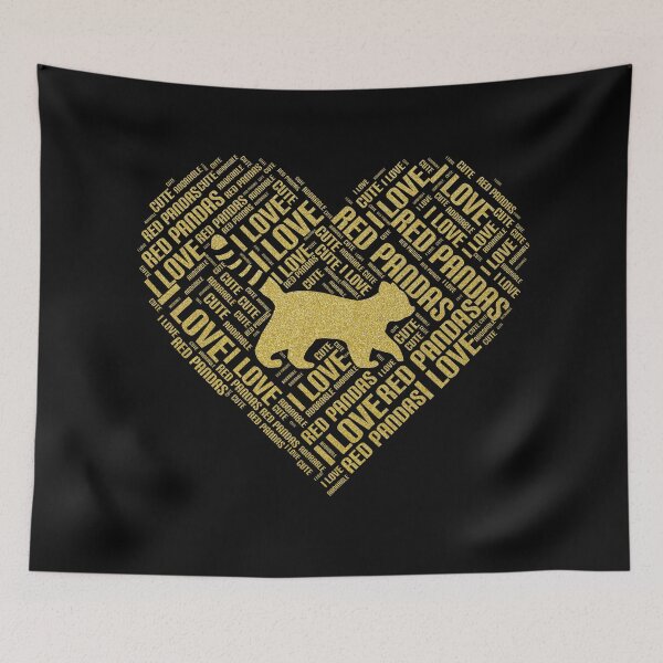 Item preview, Red Panda Wordcloud Heart designed and sold by Cute  Pawz.