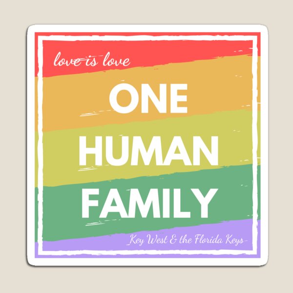 Vista previa del artículo con la obra «Una familia humana: Key West y el lema de los Cayos de Florida», diseñado y vendido por Catawampus-Cat.