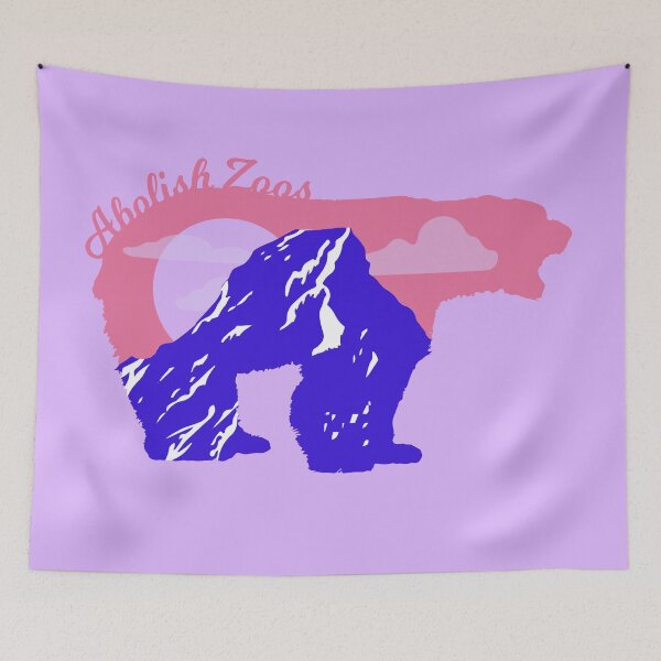 Item preview, Abolish Zoos, Polar Bear Silhouette with Icy Mountain designed and sold by robalonso.