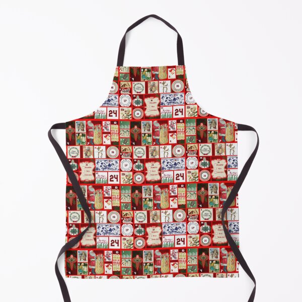 Item preview, Advent Calendar with Retro Vintage Design on Red Background designed and sold by ShajenDesigns.