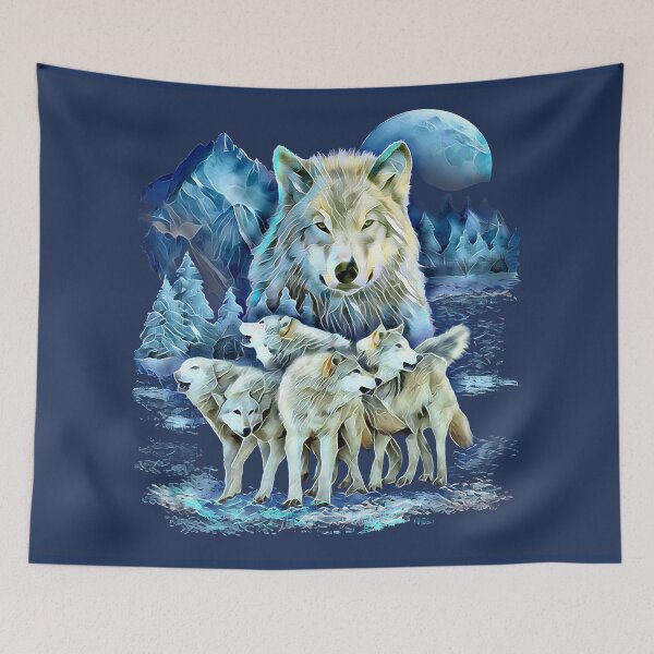 Item preview, Alaska Wild Wolf Moon Snow Scene designed and sold by aronia.