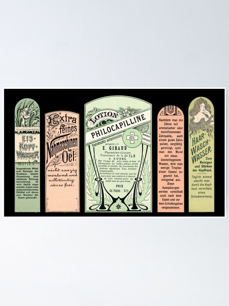 Vintage Pharmacy Labels Poster By Designobserver Redbubble