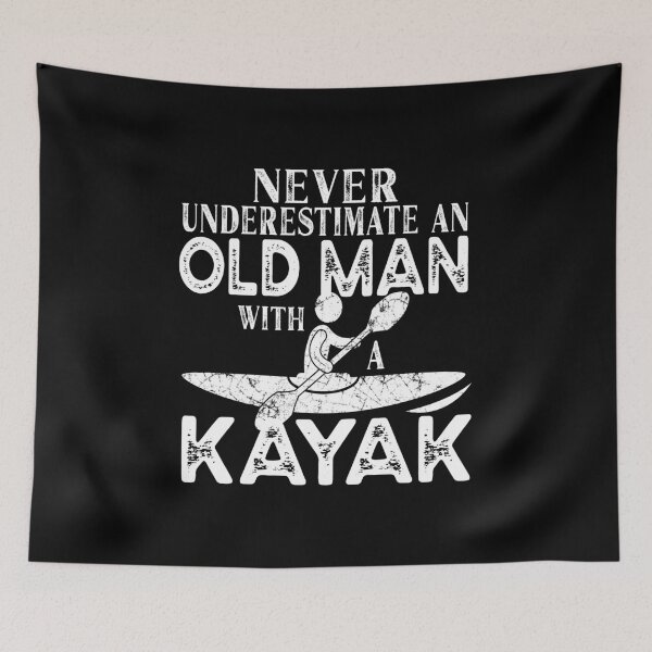 Item preview, Never Underestimate An Old Man With A Kayak Gift graphic designed and sold by Grabitees.