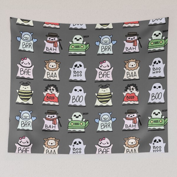 Item preview, 9 Ghosts are All Dressed Up and Ready for Hallowe'en Trick or Treat-ing | babyRAGE Item #I0030A designed and sold by babyrage.