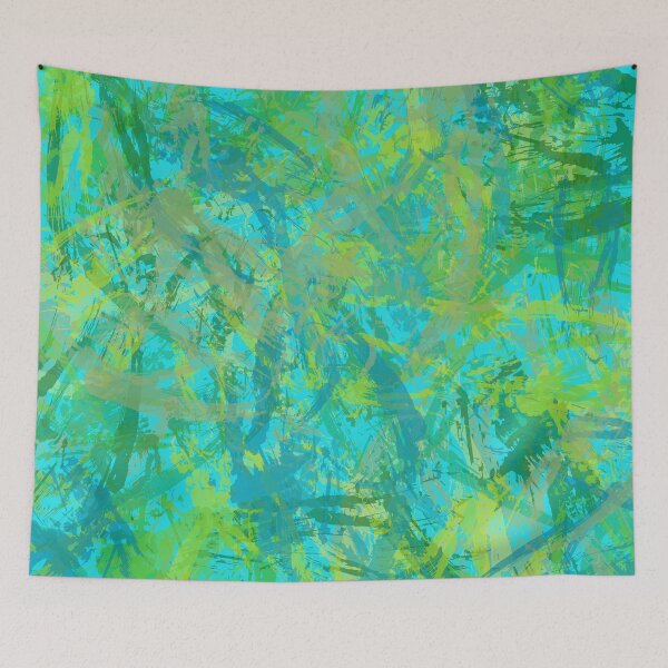 Item preview, Modern Impressionist Style Abstract Art Design Blue Green Aqua designed and sold by NancyMerkle.