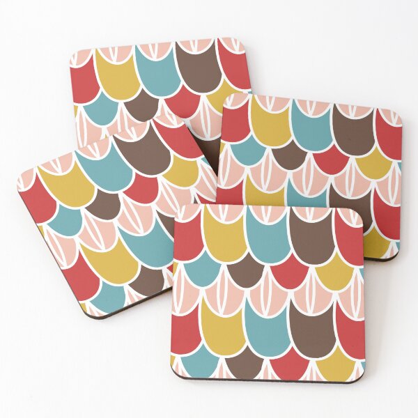 Item preview, "Southwestern Scale Stripe" Graphic Pink Red Snake Skin Designer Print designed and sold by victoriabdesign.
