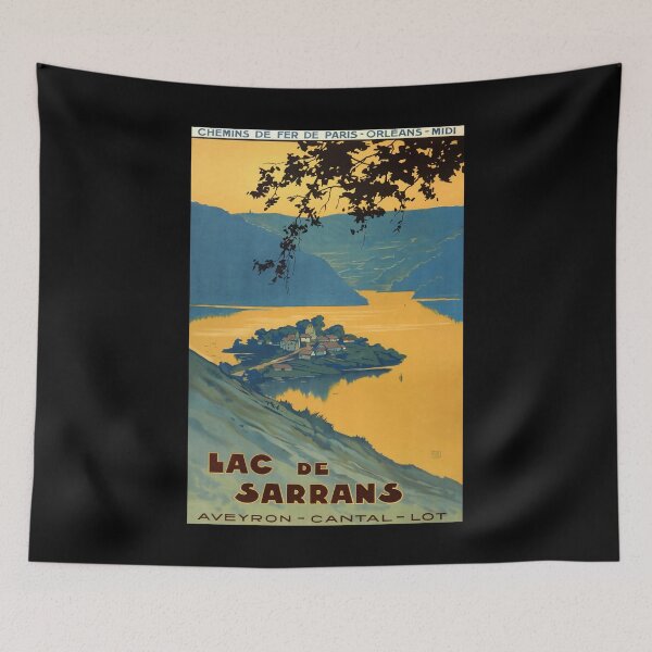 Item preview, Lac de Sarrans retro poster designed and sold by CorasPosters.