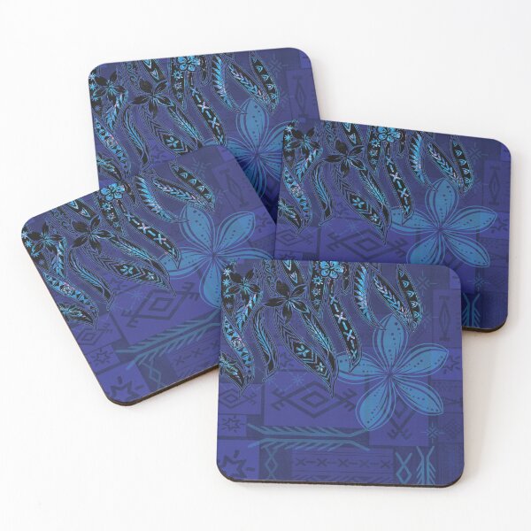 Item preview, Samoan Blue Malu Mana Tribal Collage designed and sold by sunnthreads.