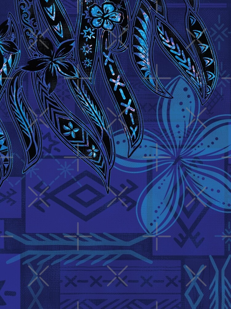 blue samoan dress Talofa Samoa Off Shoulder Maxi Dress Samoan Kava Bowl Siapo Pattern main image 1