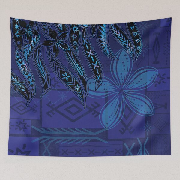 Item preview, Samoan Blue Malu Mana Tribal Collage designed and sold by sunnthreads.