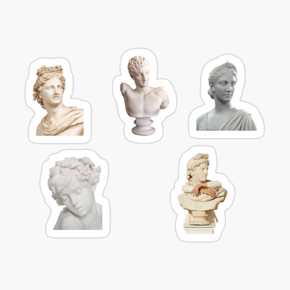  Abstract Greek Statue Bust Sticker - Cool Abstract Greek  Mythology Sticker - Premium Quality Vinyl Bumper Stickers 2-Pack, 5-Inch  on Widest Side