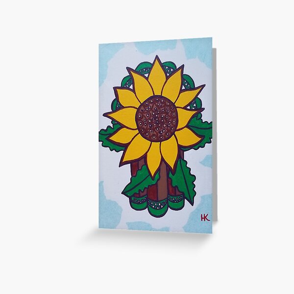 Sunflower Hamsa Greeting Card