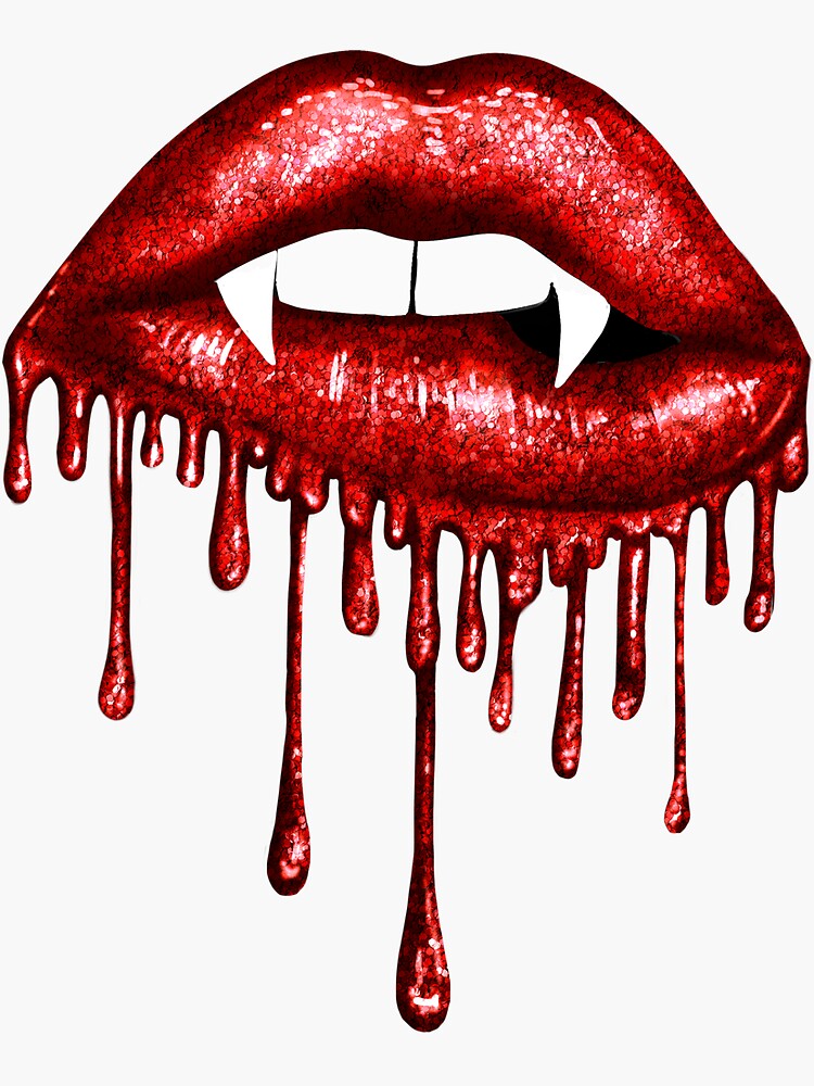 Grey Scale Drip Lips Makeup Lipstick Retro Paint Wall Art Sticker