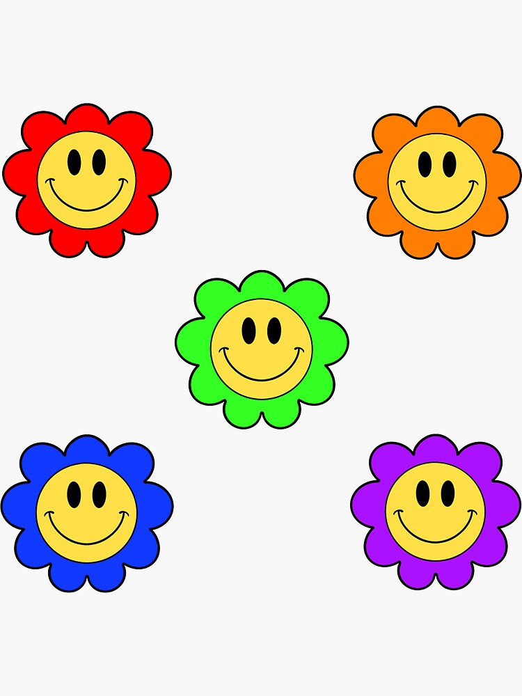 "Smiley Flower" Sticker for Sale by steam-art | Redbubble