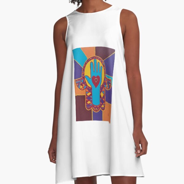 Healing Hand Hamsa A-Line Dress