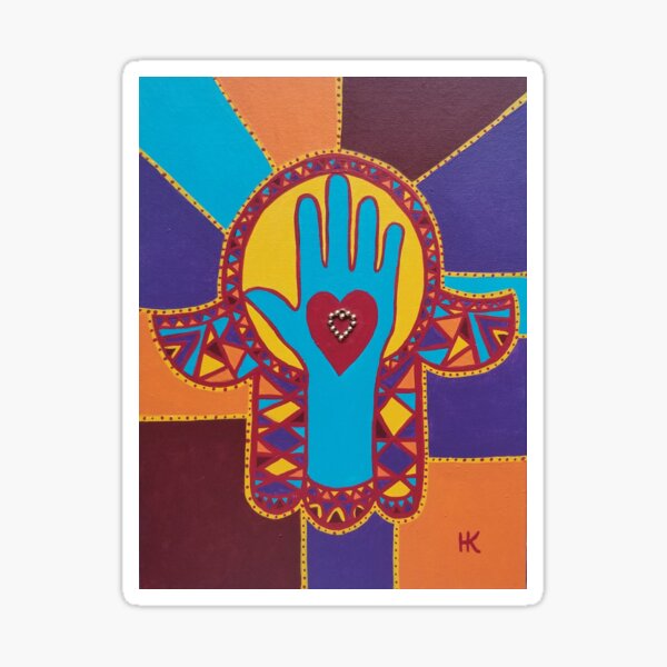 Healing Hand Hamsa by Harriette Knight Sticker