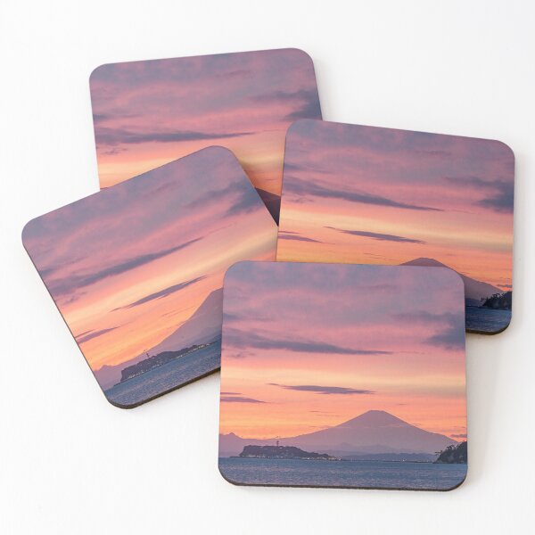 Item preview, Autumn Sunset Over Shonan Beach - Mount Fuji and Enoshima designed and sold by Jordan McChesney.
