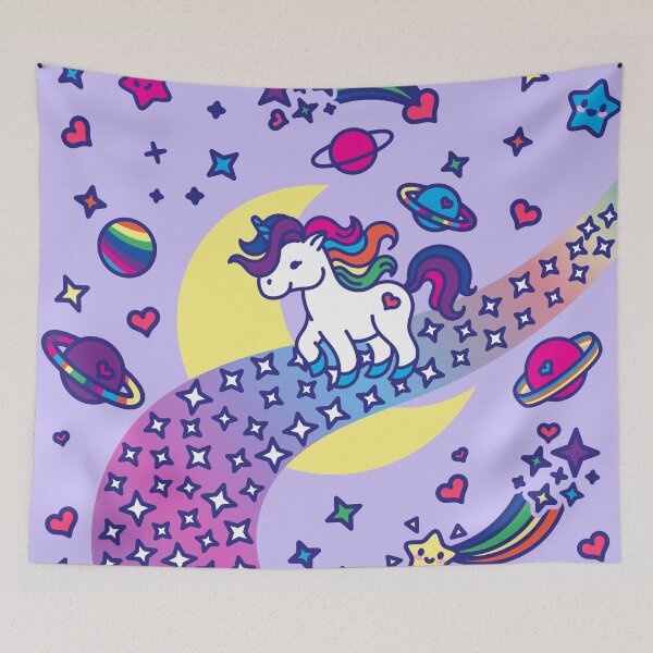 Item preview, Yuni the unicorn in the Galaxy - Creatober 2020 day 2 designed and sold by TokiPY.